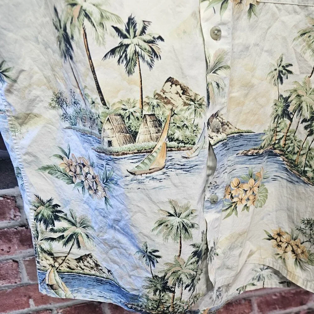 Men's HOLLIS RIVER Hawaiian‎ Shirt Large VINTAGE